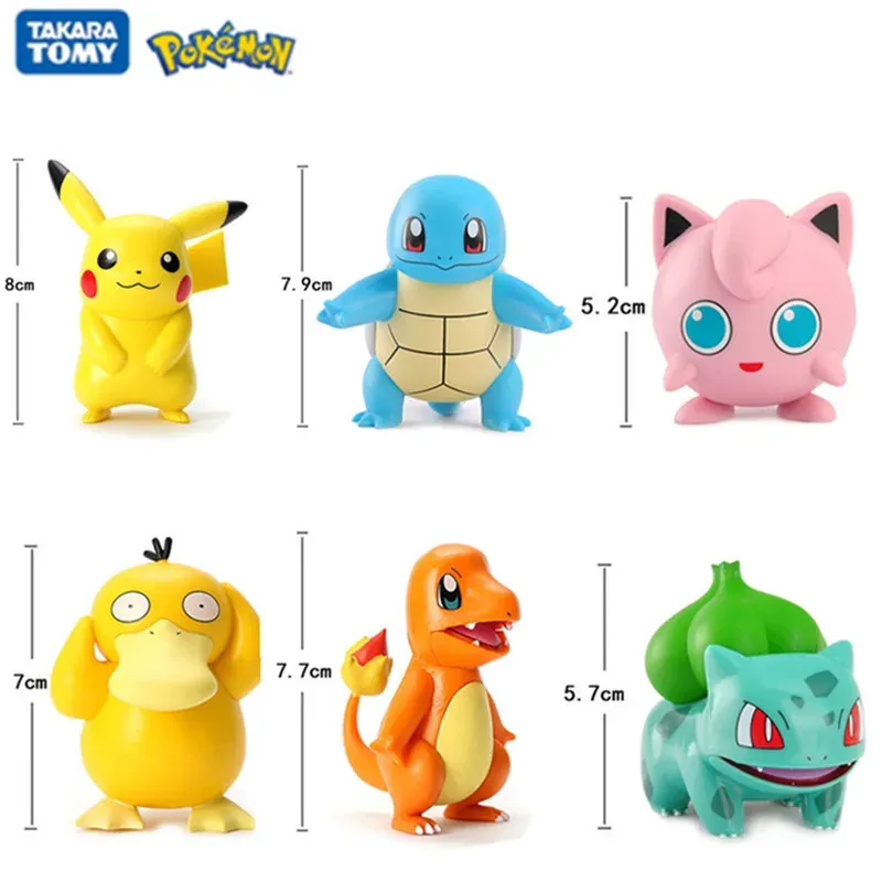 5-8 cm Pokemon Anime Figur Pikachu Charmander Squirtle Bulbasaur Psyduck Nette Puppe Pet Action Sammeln Modell Kinder Spielzeug geschenk