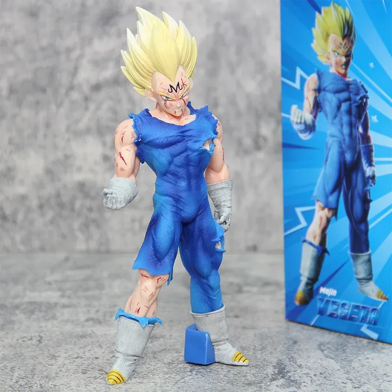 Anime Dragon Ball Super Majin Vegeta Figur 4 Köpfe Mit Led Licht Figur Ultra Ego Figur 27 cm Modell Spielzeug bücherregal Ornament