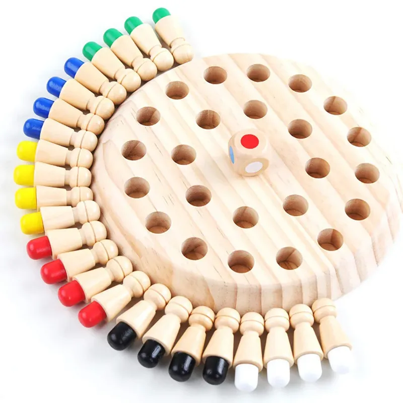 Holz Speicher Schachbrett Farbe Speicher Passenden Denksportaufgaben Spiel Lernaktivitäten Pädagogisches Montessori Spielzeug für Kinder Geschenk