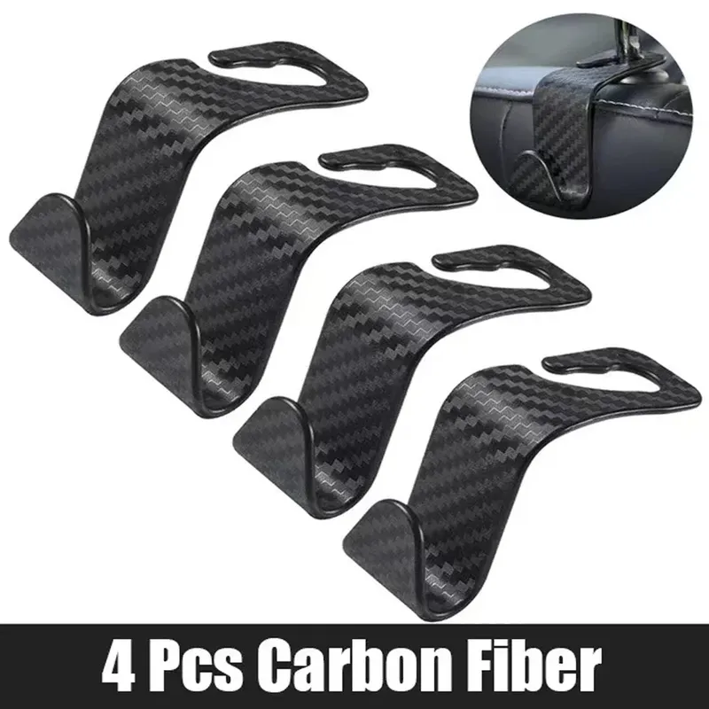 4 Stück Universal Auto Sitz Kopfstütze Haken Aufbewahrung bügel Auto Fahrzeug Haken Rücksitz Organizer Halter Clip Auto Interieur Zubehör