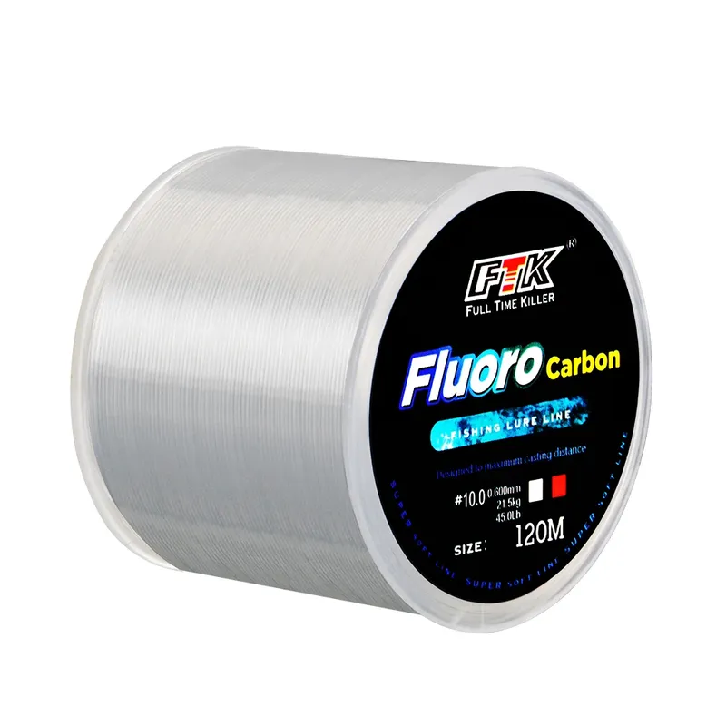 120M Fluorkohlenstoff Beschichtung Angelschnur 0,20mm-0,60mm 7,15LB-45LB Carbon Faser Vorfach Linie Angeln Locken Draht sinkende Linie Japan