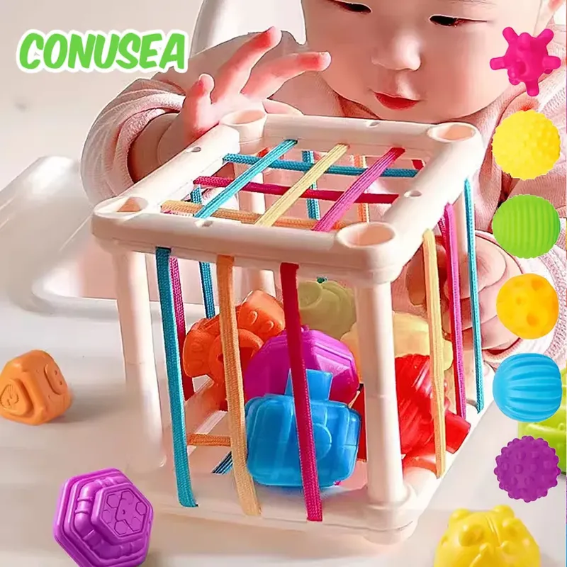 Montessori Baby Spielzeug 18 Monate Sensorische Entwicklung Lernen Pädagogisches Spielzeug Bunte Blöcke Sortierung Spiel Für Babys Kleinkind
