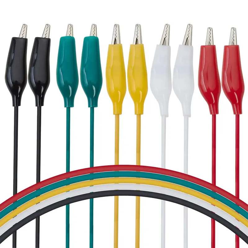10 Stück 50 cm 35 mm Krokodilklemmen, elektrische Messleitungen mit Krokodilklemmen, Stanz-Überbrückungsdrähten für elektrische Prüfung