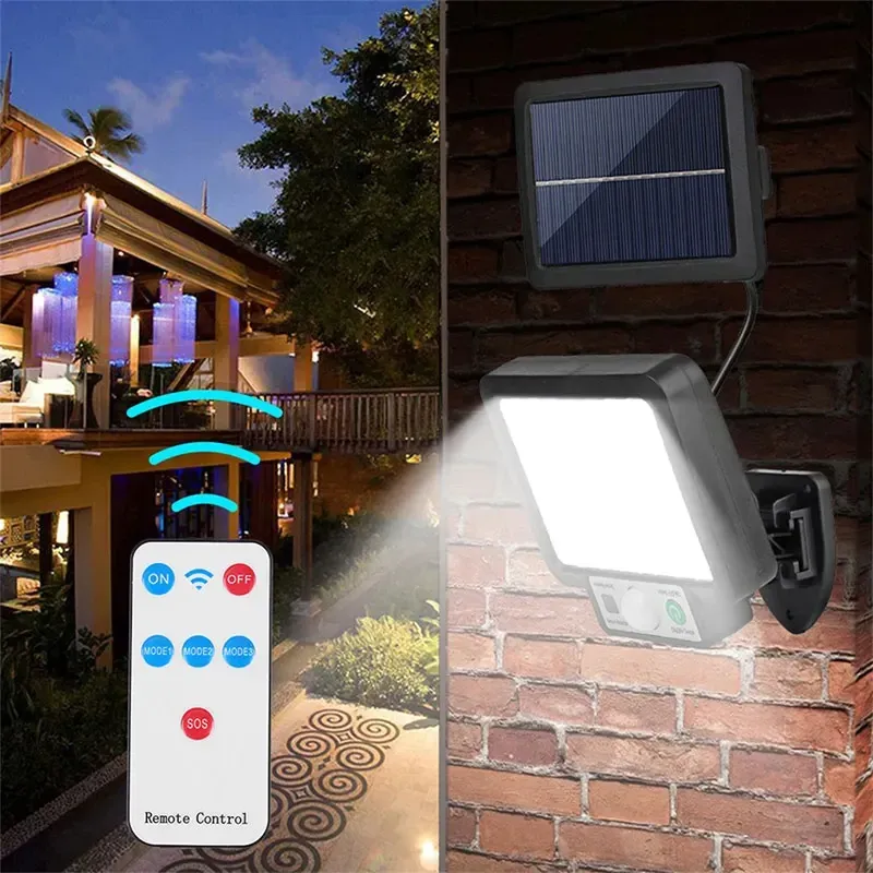 LED-Solar-Split-Wandleuchte mit Bewegungssensor – 3 Modi, wasserdichte Notbeleuchtung für den Außenbereich, für Straßengarten, Sicherheit und Deko