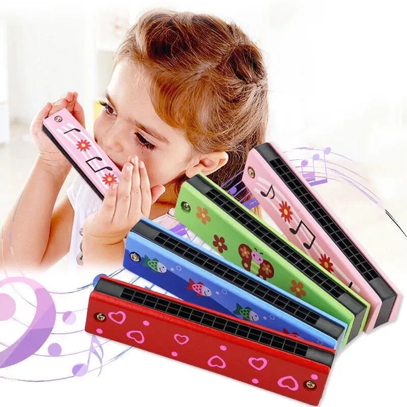 Kinder Holz Mundharmonika Musikinstrument Spielzeug Musik Lehrmittel Puzzle Frühe Bildung Kindergarten Anfänger TMZ