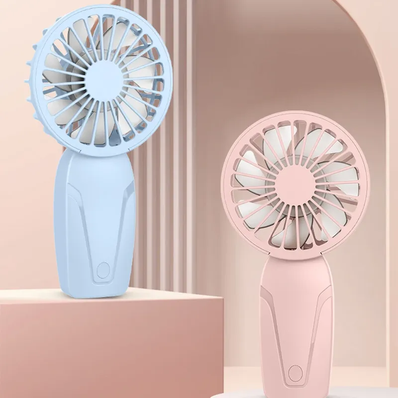 Tragbarer kleiner Handventilator aus ABS, leicht, niedliches Aussehen, wiederaufladbarer USB-Mini-Ventilator für unterwegs, kühlender tragbarer Mini-Taschenventilator