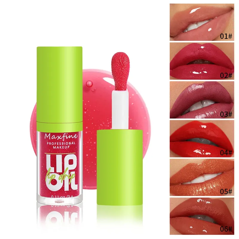 Lipgloss, wasserfest, langfristige, feuchtigkeitsspendende, antihaftbeschichtete Tasse, lichtecht, flüssige grüne Verpackung, Lipgloss-Kosmetik
