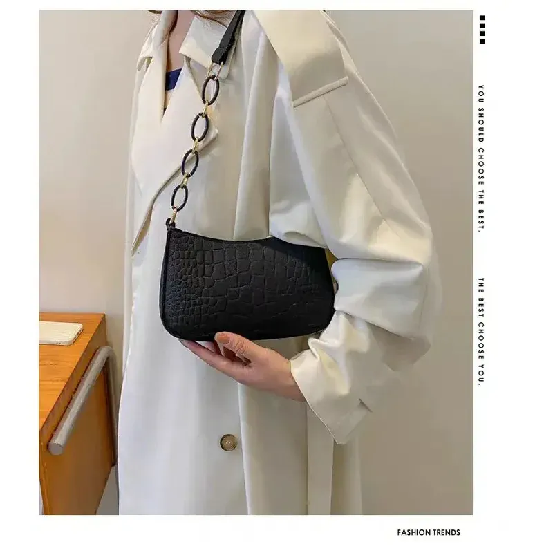 Elegante Damenhandtasche aus geprägtem Filz, multifunktionale tragbare Kettentasche