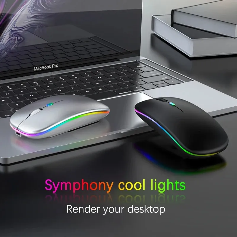 PHONEPACE Dual Mode Drahtlose Maus 2,4G Bluetooth Wiederaufladbare Stille LED Hintergrundbeleuchtung Optische Mäuse für PC Laptop