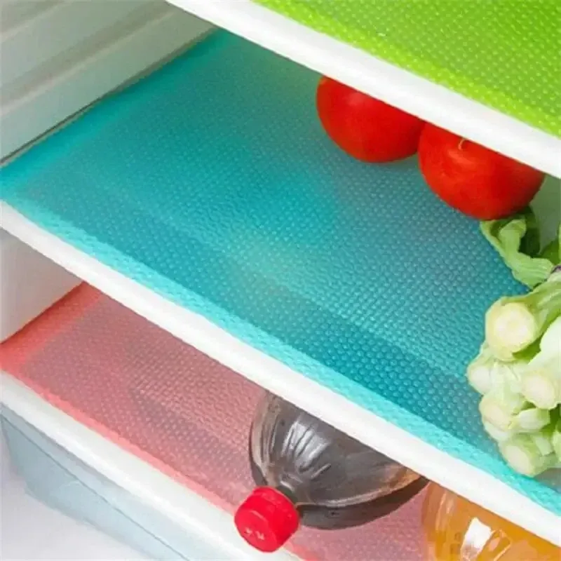 4 Stück Kühlschrank-Pad, rutschfest, wasserdicht, kann geschnitten werden, Kühlschrank-Regal-Liner-Matte, Küche, waschbar, Schublade, Schrank-Pads, Tischsets