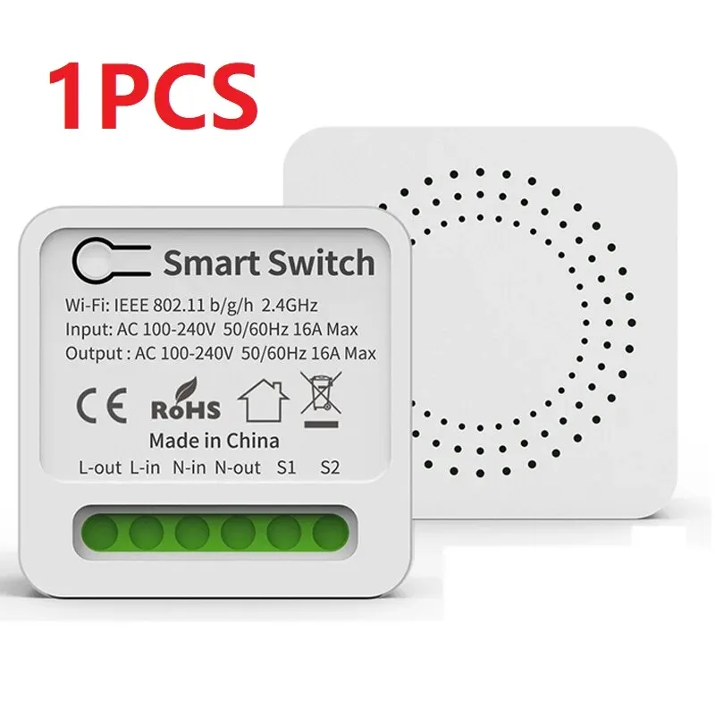 16A Tuya Smart WiFi Schalter Unterstützung 2-Wege DIY Schalter Mini Smart Breaker Smart Life Control Unterstützung Alexa Google Alice