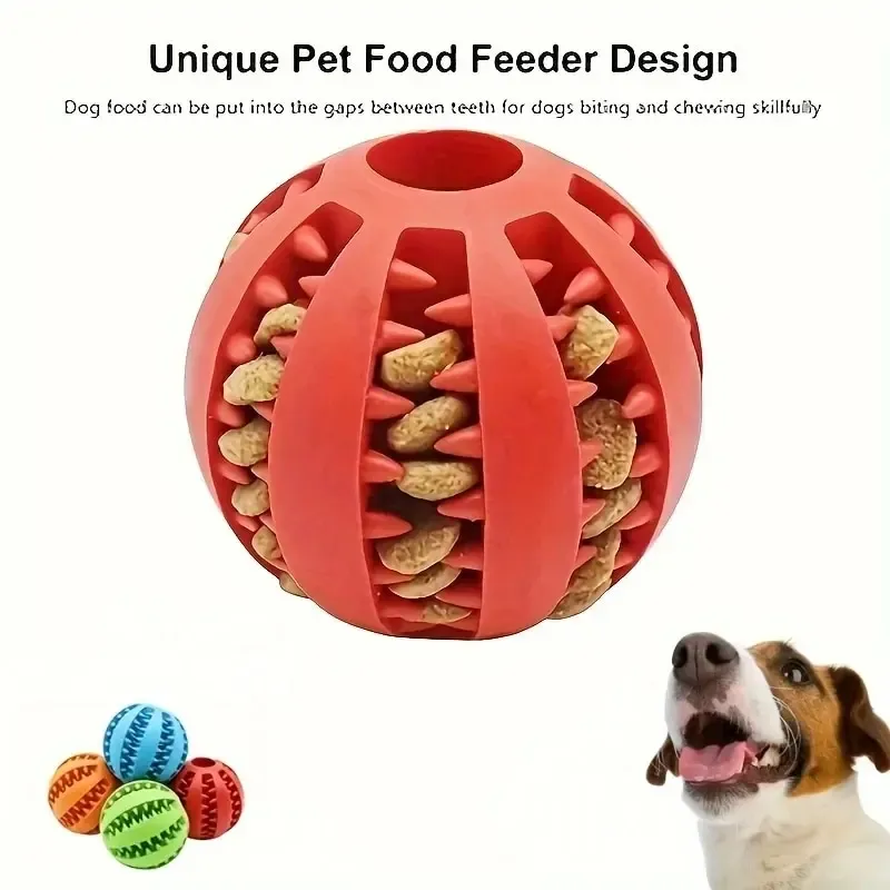 Hundespielzeugball, ungiftiger, bissfester Spielzeugball für Hunde, Welpen, Katzen, Hunde, Tiernahrung, Leckerli, Futterspender, Kaugel, Zahnreinigungsball