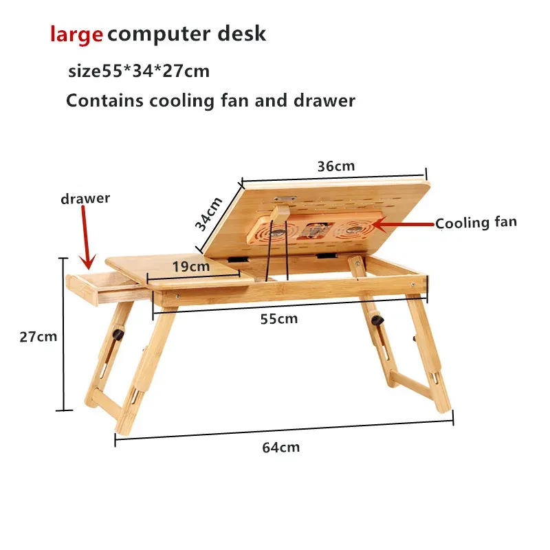 Klappbarer Laptop-Schreibtisch für Zuhause, für Bett und Sofa, Laptop-Betttablett, Tisch, Schreibtisch, tragbarer Schoßschreibtisch zum Arbeitszimmer und Lesen, Bett-Tablett-Tisch