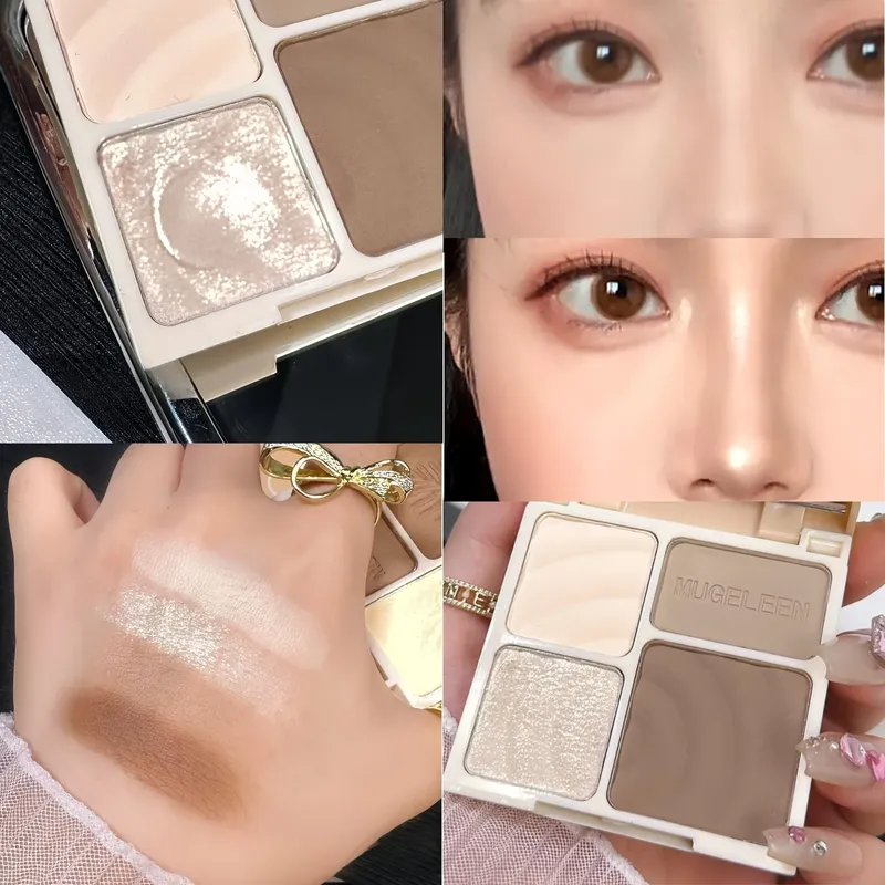 Gesichts-Highlighter-Make-up-Palette für das Gesicht, mattierter Schatten, anhaltender Glanz, Aufhellung der Kontur, Schimmerpulver, Kosmetik