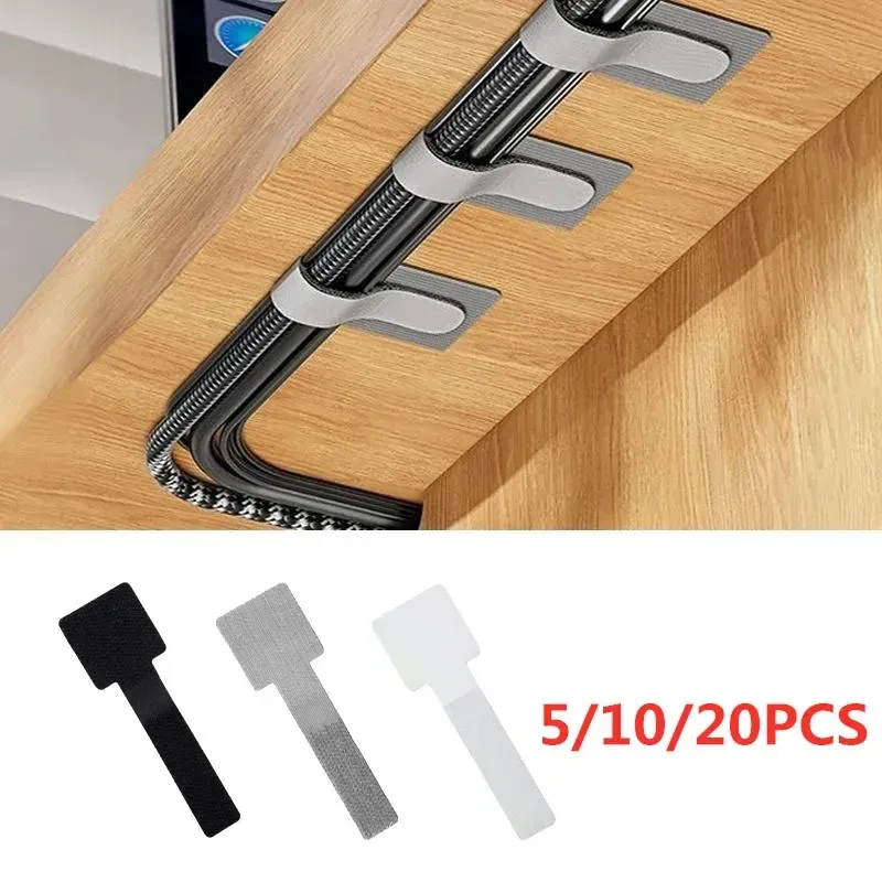 20/10/5PCS Lösbare Kabel Organizer Krawatten Maus Kopfhörer Draht Management Nylon Kabel Krawatten Wiederverwendbare Schleife Hoop band Straps Krawatte