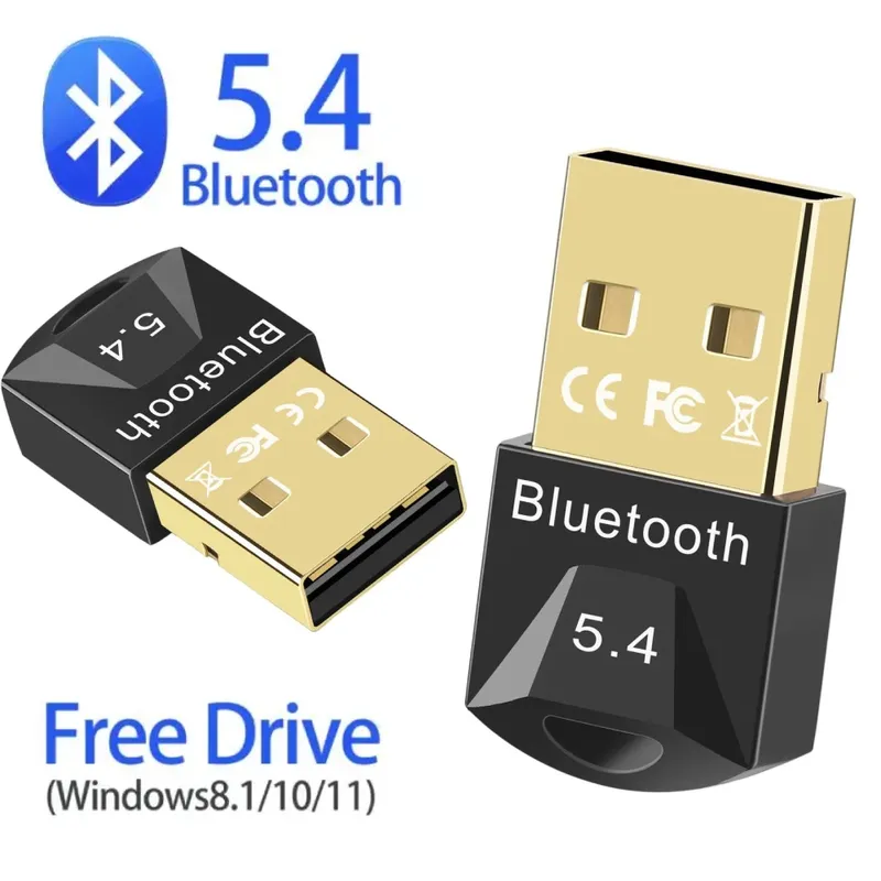 Bluetooth-Adapter für PC, USB, Bluetooth 5.4, 5.3, Dongle-Empfänger für Lautsprecher, Maus, Tastatur, Musik, Audio-Sender