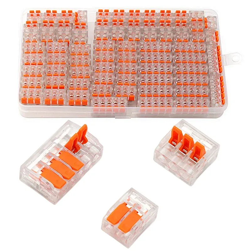 10–75 Stück orangefarbene Universal-Schnellsteckklemmen, Steckverbinder für elektrische Geräte, Kabelverbinderklemmen, 250 V/32 A