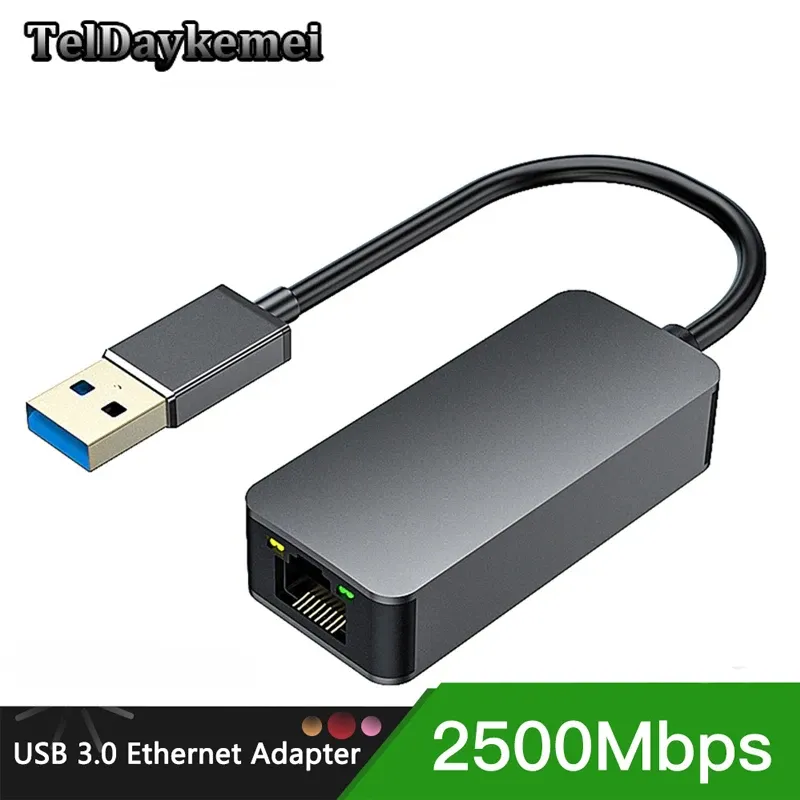 2500Mbps USB C Typ-C Ethernet Zu RJ45 2,5G USB 3,0 Wired Adapter Konverter Lan netzwerk Hub Für Windows 7/8/10 MAC Für PC Laptop