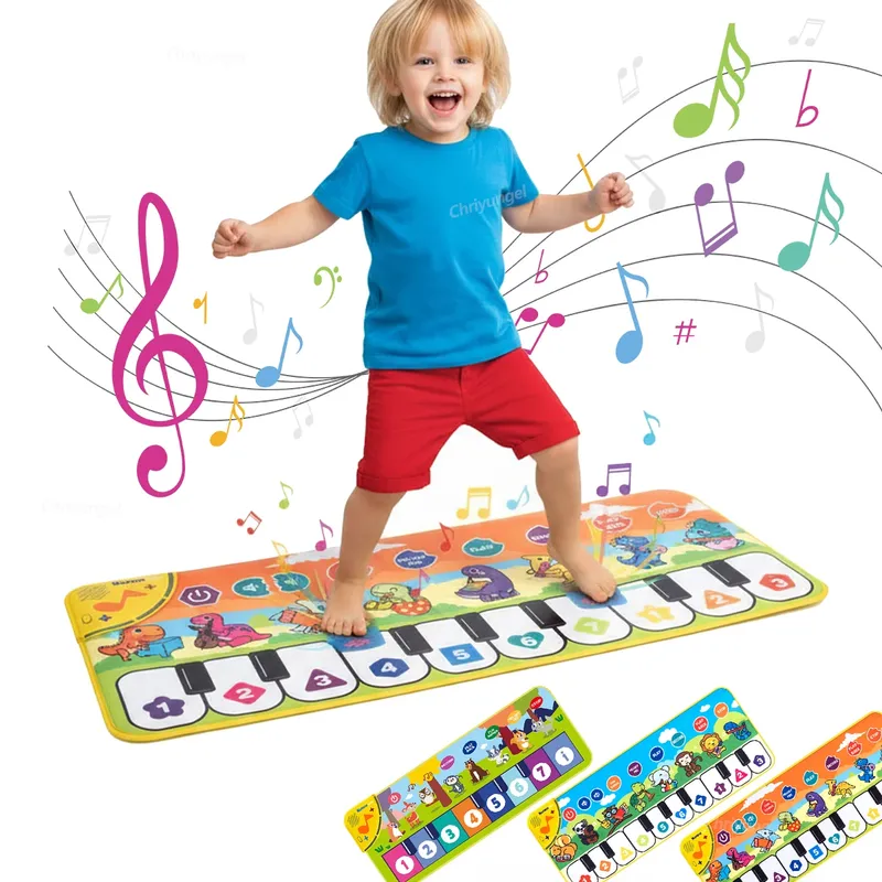 Klaviertanzmatte für Kinder, 80 x 30 cm, Musikspielmatte mit Demo-Songs, Kleinkinder, Bodentastatur, Musikteppich, Mädchen, Jungen, Geburtstagsgeschenke