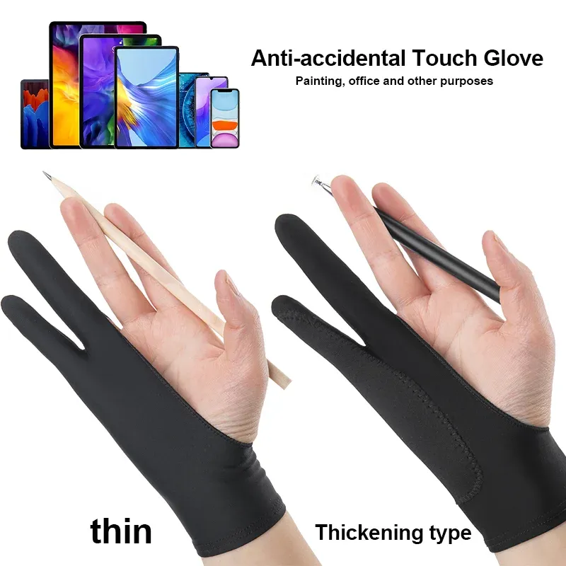Anti-Touch-Malerhandschuhe, Zwei-Finger-Zeichenhandschuhe für iPad, Tablet, digitales Board, Touchscreen, Ölgemälde, Büro, Kunstbedarf