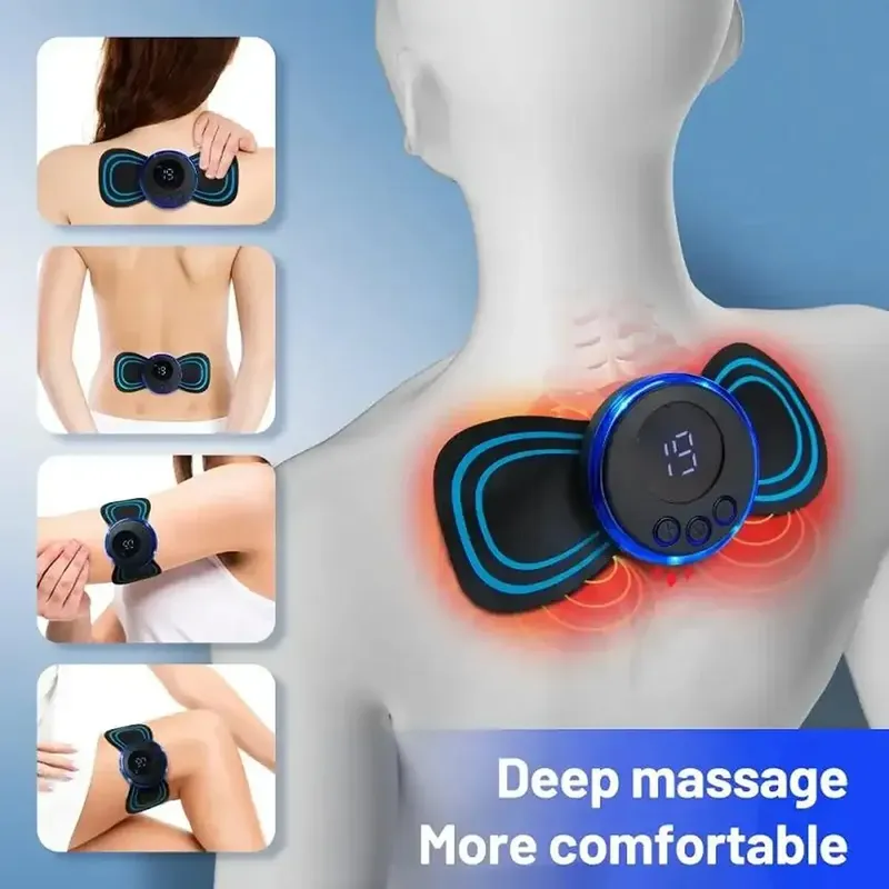EMS Nackenmassagegerät Mini Nacken Rücken Patch Stimulator Massagegerät Pad Tragbarer Gel Pad Aufkleber Ultradünn