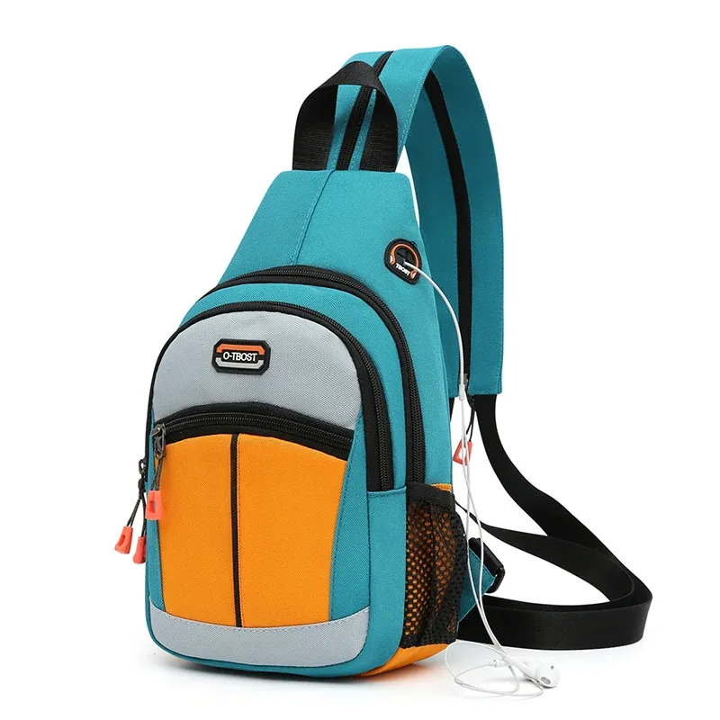 Brusttasche für Männer und Frauen können mit einer Schulter und zwei Schulter-Crossbody-Multifunktionsrucksäcken getragen werden. Modische Brusttasche
