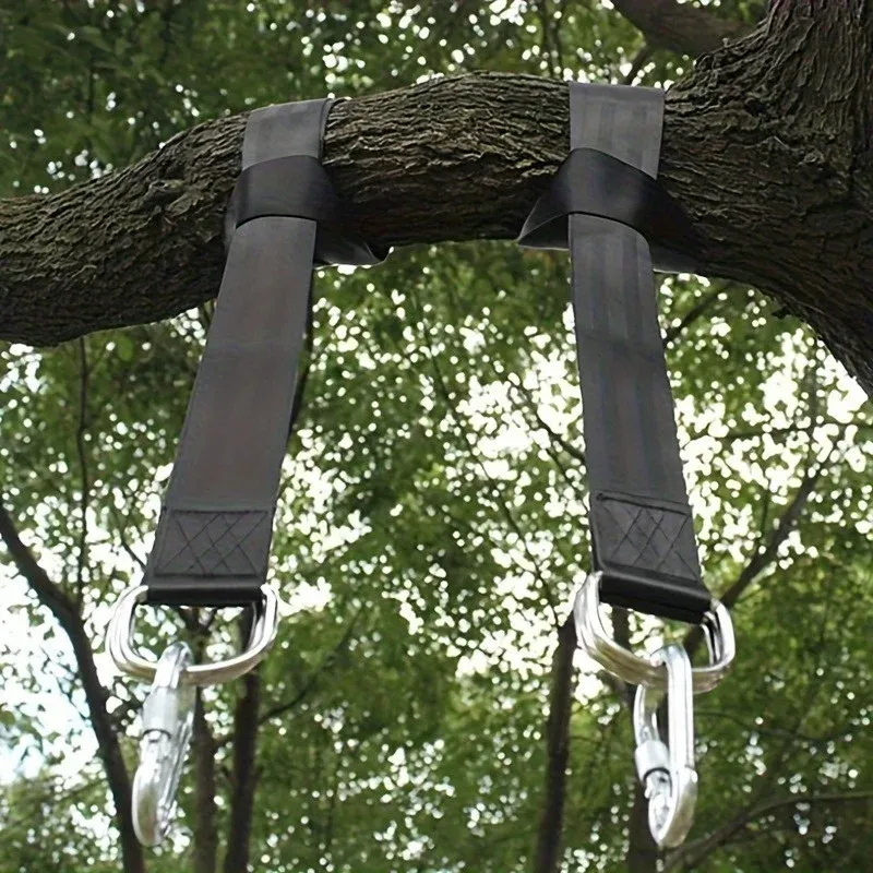 Outdoor-Schaukelhängematte mit Sicherheitsgurt, tragbare Tasche, langlebiges Schaukelgurt-Set, geeignet für alle Arten von Schaukelzubehör