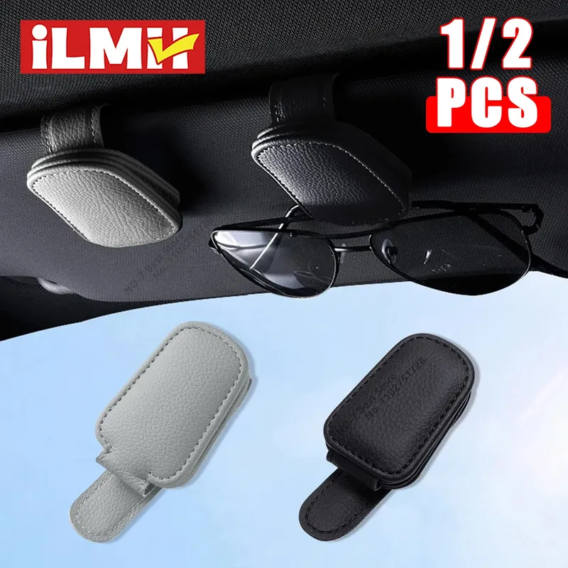 Sonnenbrillenhalter ist für Auto-Sonnenschutz geeignet. Magnetischer Sonnenbrillen-Clip aus Leder und Ticket-Clip. Auto-Sonnenschutz-Zubehör