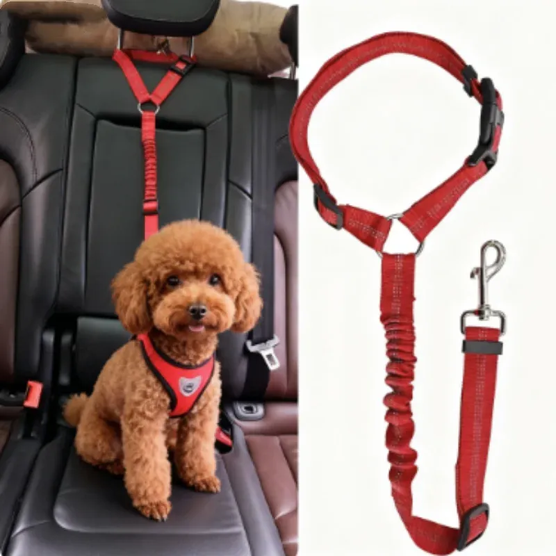 Reflektierender Auto-Sicherheitsgurt für Hunde, Welpenhalsband, zum Gehen, Reisen, Autozubehör, Katzenleine, Geschirr für kleine Hunde, Haustier-Autozubehör