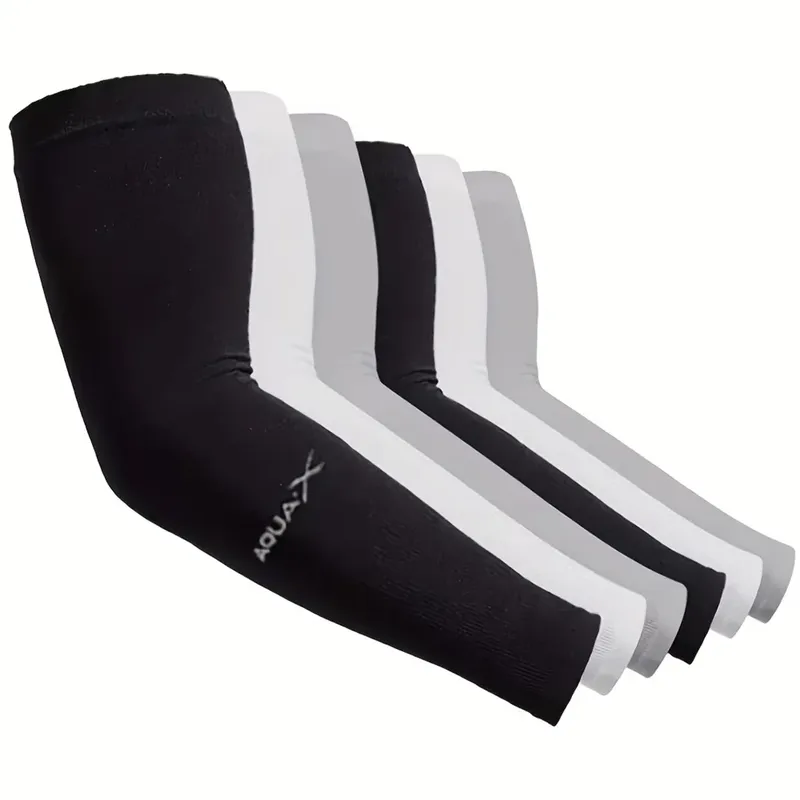 3 Stück Unisex-Armstulpen aus Eisseide für den Sommer, Sonnenschutz, Outdoor, Radfahren, UV-Schutz, Kühlung, Herren- und Damenhandschuhe