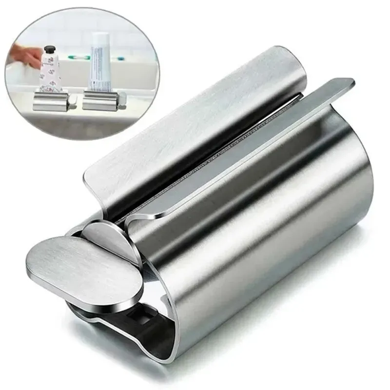 Badezimmerzubehör Zahnpasta Squeezer Tube Roller Edelstahl Wringer Roller Drehspender für Salben Kosmetik
