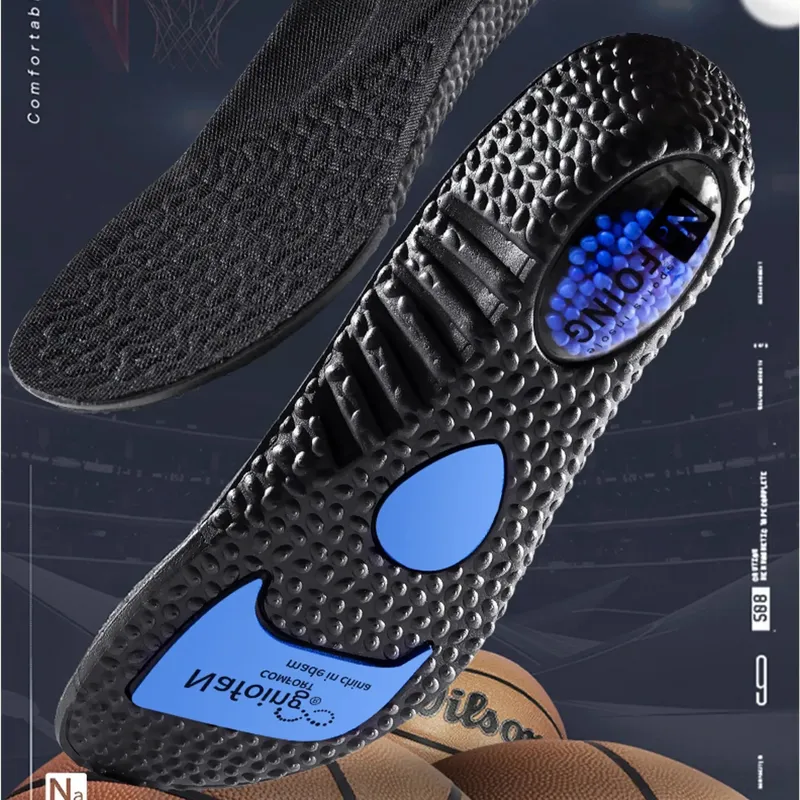 Verbesserte Sport-Stoßdämpfungs-Einlegesohlen, hochelastische Lauf-Sneaker-Pads, Rebound-Deodorant, bequemes Fußkissen