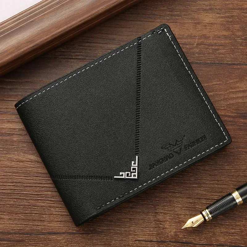Schlanke Leder-Geldbörse für Herren, RFID-blockierende Bifold-Geldbörse mit Vordertasche, minimalistischer Kreditkartenhalter, Bargeld-Geldklammer