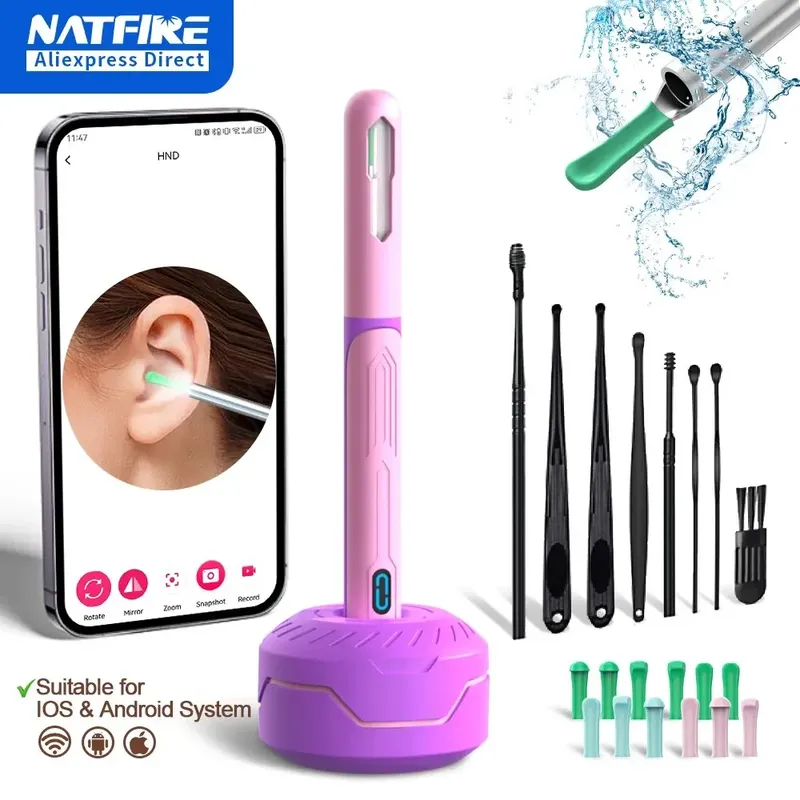 Kabelloser Ohrenreiniger mit Kamera, 6 LED-Leuchten, 3,6-mm-Objektiv, Werkzeug zum Entfernen von Ohrenschmalz, Kamera zum Fotografieren, HD-Earpick-Geschenke