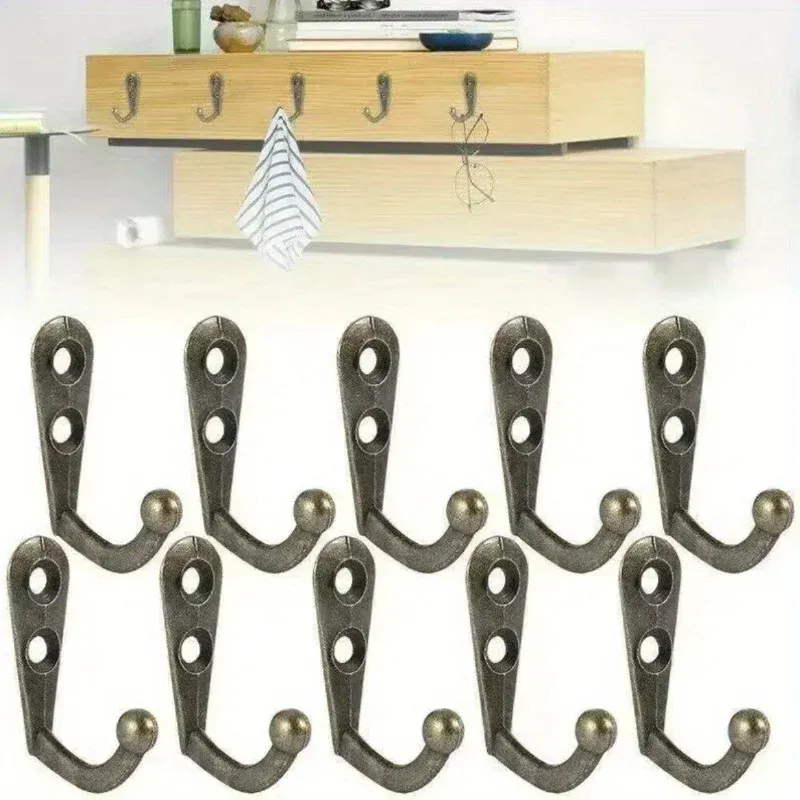 10 teile/los Vintage Wand Montiert Einzelne Zinke Haken Retro Mini Größe Bronze Kleiderbügel für Kleidung Schlüssel Hut Handtuch Robe Badezimmer Haken