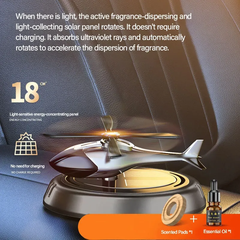 Solar Flugzeug Auto Dekoration Ornamente Auto Innen Zubehör Desktop Ornament Geschenk für Frau, Mann, Auto-Enthusiasten