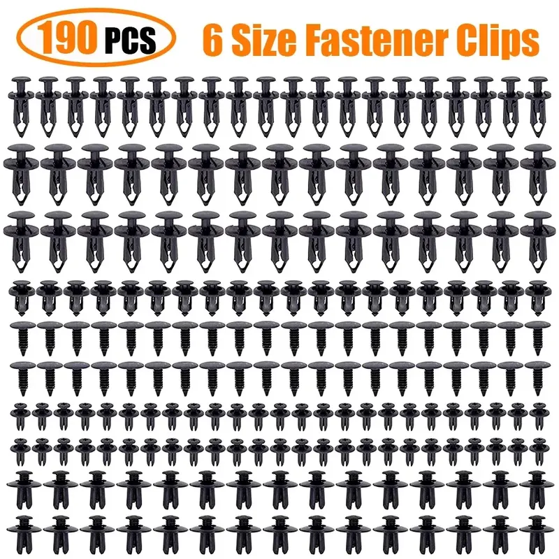 190 stücke Auto Retainer Clips 6 Größe Kunststoff Befestigungen Kit Auto Trim Panel Clip Mixed Auto Körper Stoßstange Niet set
