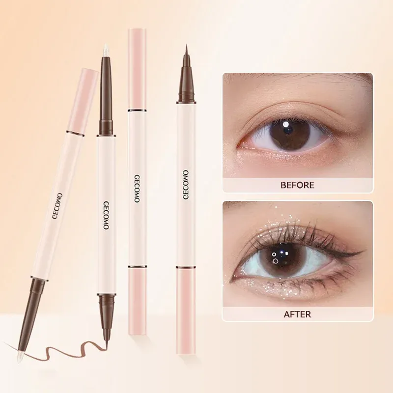 GECOMO 3D Star Eye Doppelkopf-Seidenraupenstift, hält das Make-up lang an, wasserfest und hinterlässt keine Flecken, aufhellend