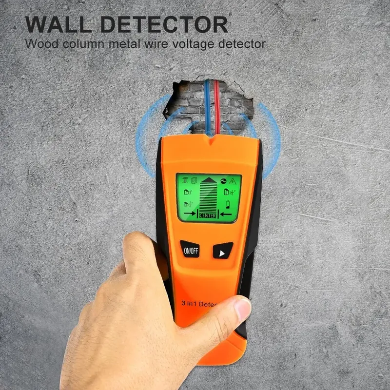 Wandscanner, Rohrfinder, Rohrdrahtdetektor, Live-Draht-Gadgets, Erkennen der Wand, elektrischer Box-Finder, digitaler 3-in-1-Sensor-Wandscanner