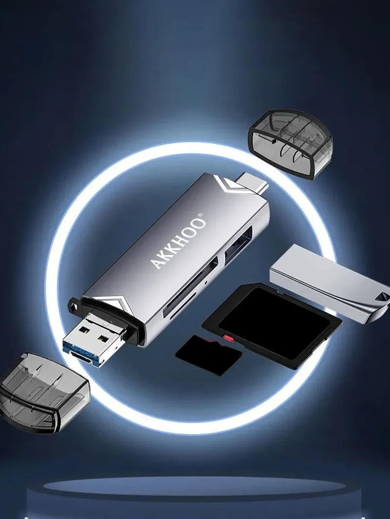 Typ-C 6-in-1-Multifunktionskartenleser, USB-Adapter für tf/sd-Karte, Hoch geschwindigkeit übertragung
