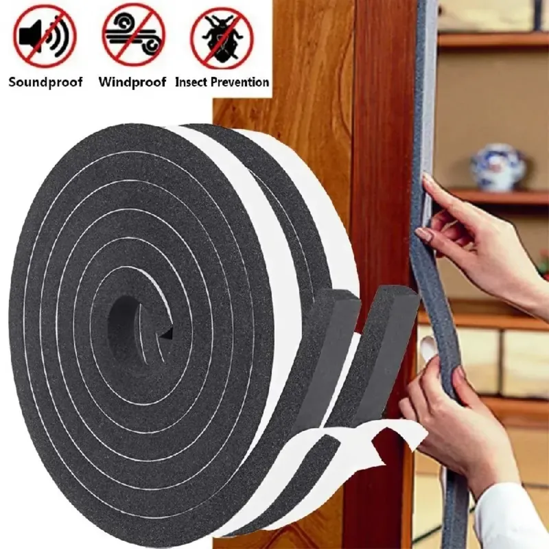 4m Schaumfenster-Dichtung streifen wind dichte schall dichte Tür Dichtung streifen staub dichtes selbst klebendes Klebeband Türnaht-Dichtung streifen
