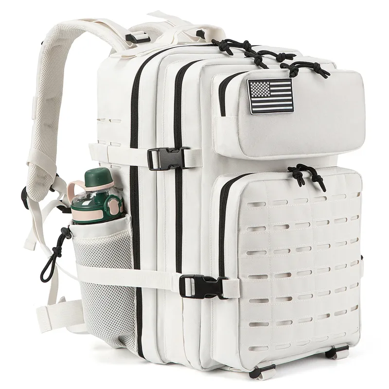 25L/45L Taktischer Rucksack für Männer und Frauen Outdoor Survival Bug Out Bag Kleiner Schulrucksack mit Flaschenhalter