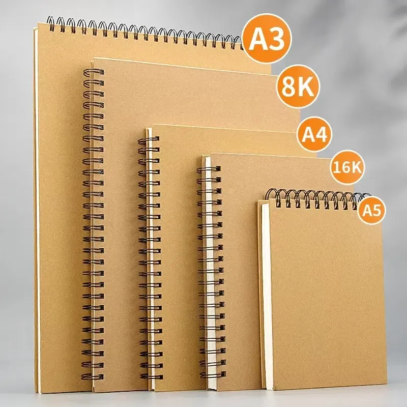 A3/A4/A5/8k/16k Skizzenbuch, dickes Papier, 160 g/m2, Notizbuch zum Malen, DIY, kreative Praxis, Zeichnen, Kunst, Schulbedarf