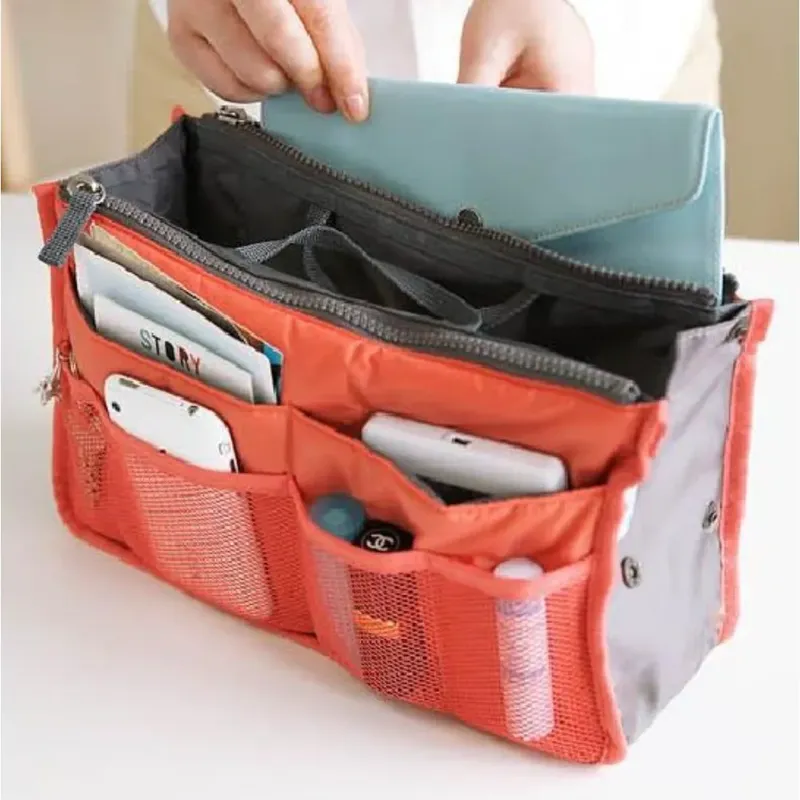 Multifunktionale Make-up-Tasche mit großer Kapazität, tragbar, Doppelreißverschluss, Toilettenartikel, Reise-Aufbewahrungstasche, Mama-Tasche, Kosmetiktasche mit mehreren Taschen