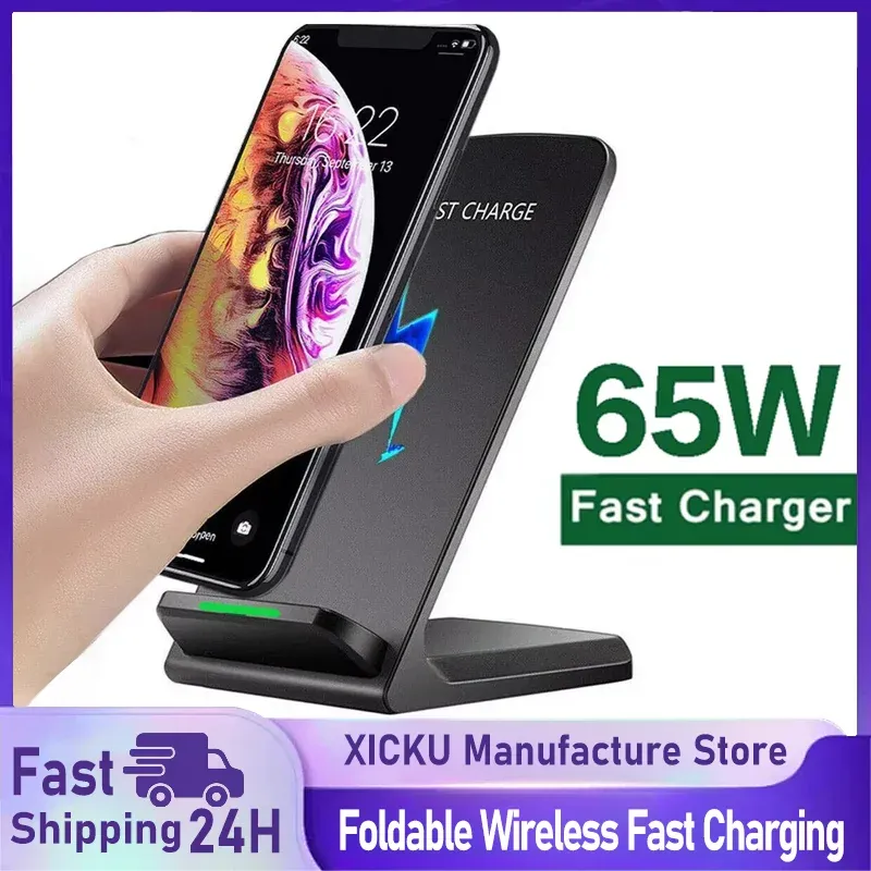 65 W Drahtlose Ladegerät Station Kopfhörer Telefon Schnelle Lade Ladegerät Halter Für iPhone 16 15 14 13 Pro Max Samsung s24 S23 Xiaomi