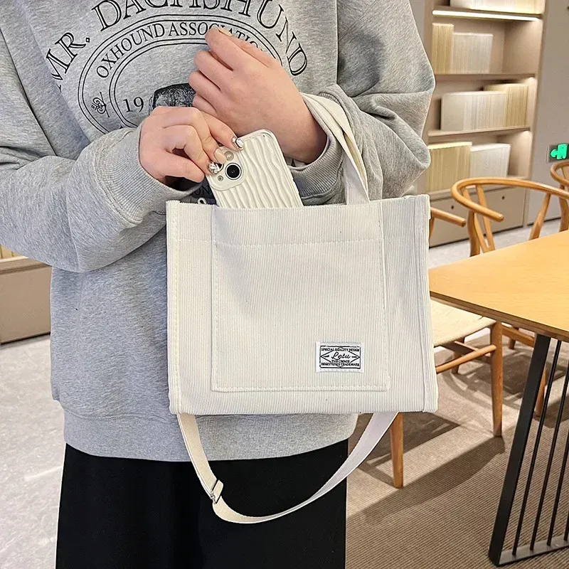 Umhängetasche aus Cord, quadratische Umhängetasche für Damen, lässige Tragetasche, Umhängetasche, Reise-Organizer-Tasche
