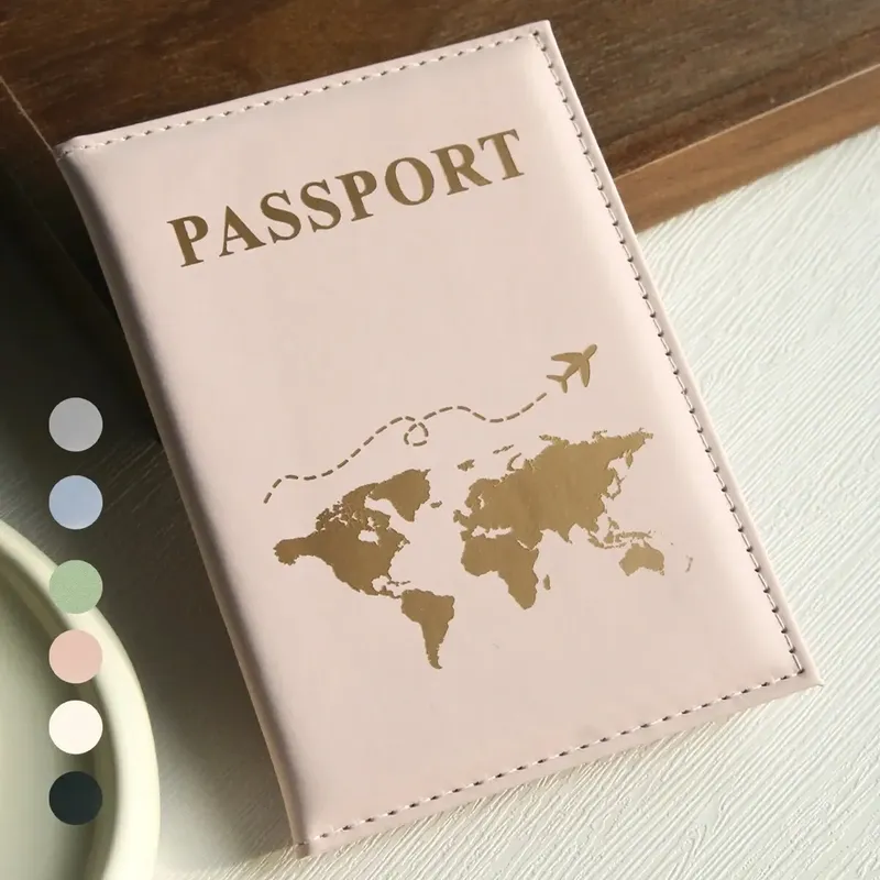 Reisepasshülle mit Weltkarte, Reisepasshülle, Organizer, schützendes Kartenetui, Ausweis, Dokument, Reisepass, Brieftasche, Kreditkartenetui