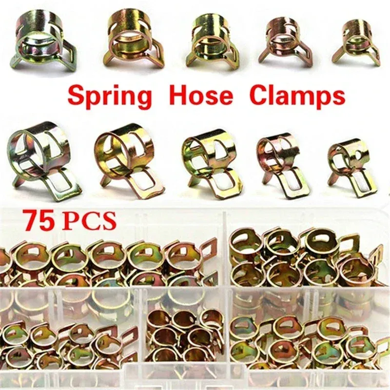 75Pcs 6mm/7mm/8mm/9mm/10mm Für Wählen Kraftstoff frühling Clip Vakuum Silizium Schlauch Klemme Autos Frühling Clip Heizöl Wasser Rohr Klemme