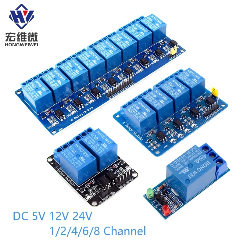 DC 5 V 12 V 24 V 1 2 4 6 8-Kanal-Relaismodul-Board-Abschirmung mit Optokoppler/Hoch- und Low-Level-Trigger für Arduino Raspberry