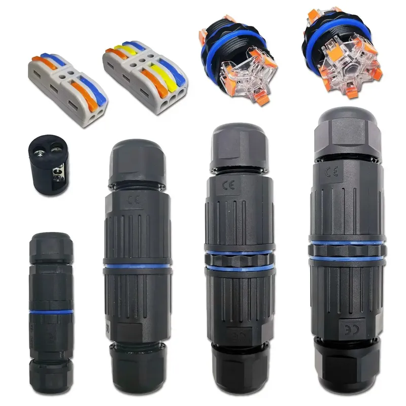 IP68 Wasserdichter Kabelstecker KVSF-15 2 in 2 Out 2Pin 3Pin 4Pin 5Pin Elektrischer Anschlussadapter Drahtanschluss LED-Licht
